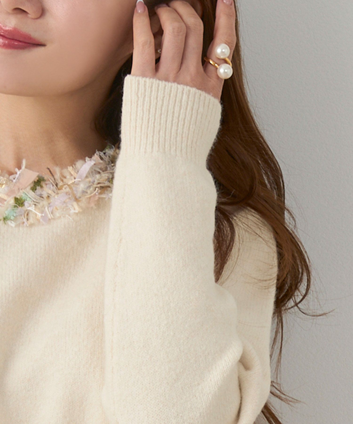 手洗い可 レディース 長袖 秋冬 長袖 大人可愛い 上品 きれいめ 大人カジュアル フェミニン ジョイントスペース