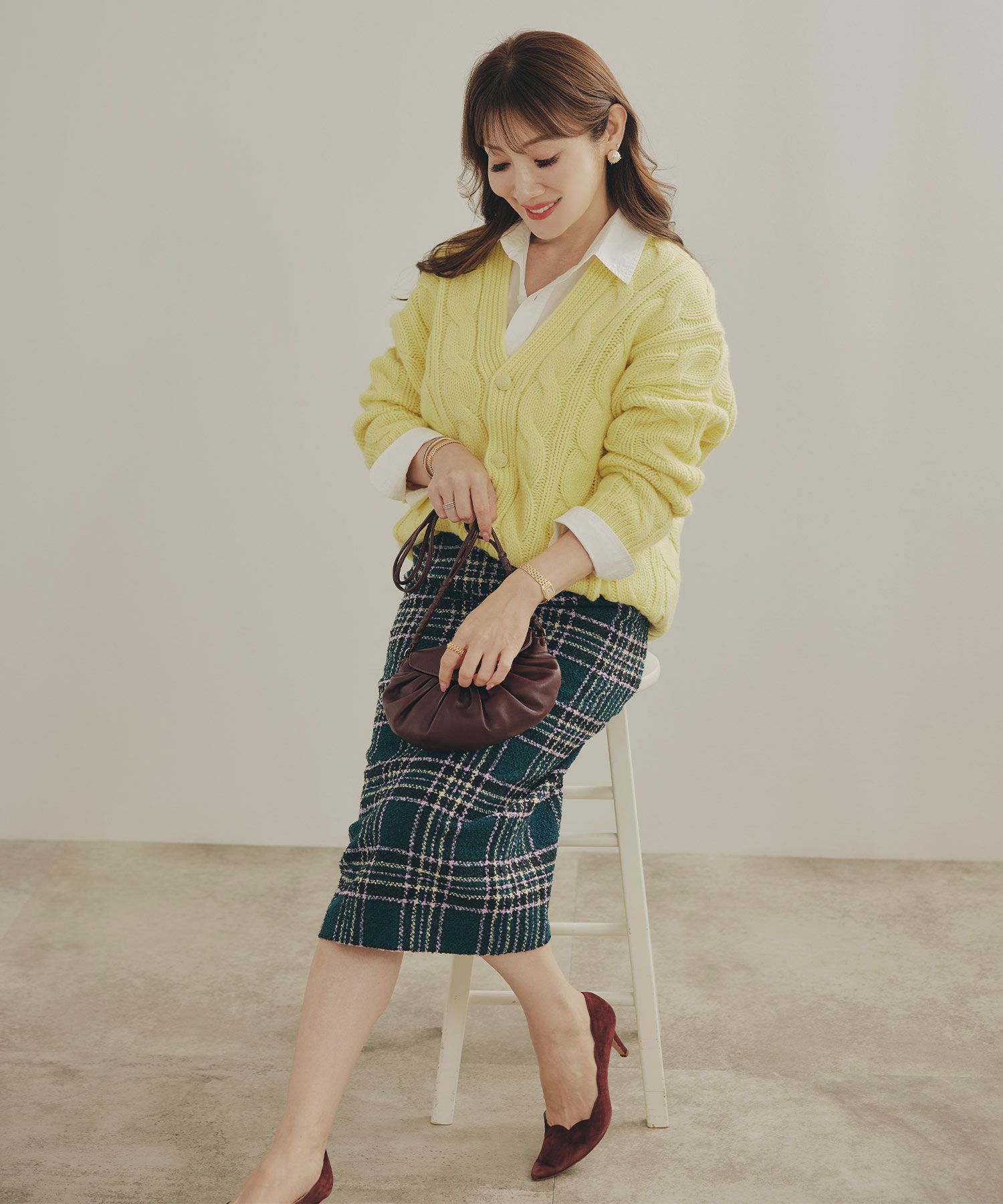 手洗い可 レディース 秋冬 大人可愛い 上品 きれいめ 大人カジュアル 柄 フェミニン ジョイントスペース