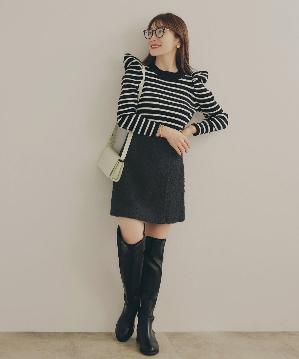 手洗い可 レディース 秋冬 大人可愛い 上品 きれいめ 大人カジュアル フェミニン ミニ丈 ジョイントスペース