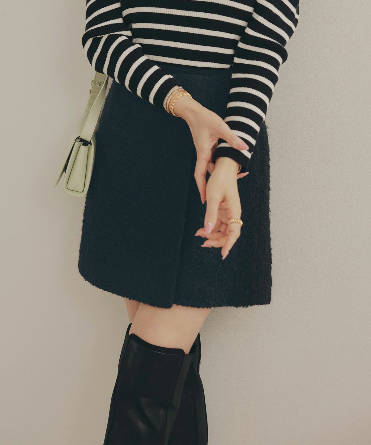 手洗い可 レディース 秋冬 大人可愛い 上品 きれいめ 大人カジュアル フェミニン ミニ丈 ジョイントスペース