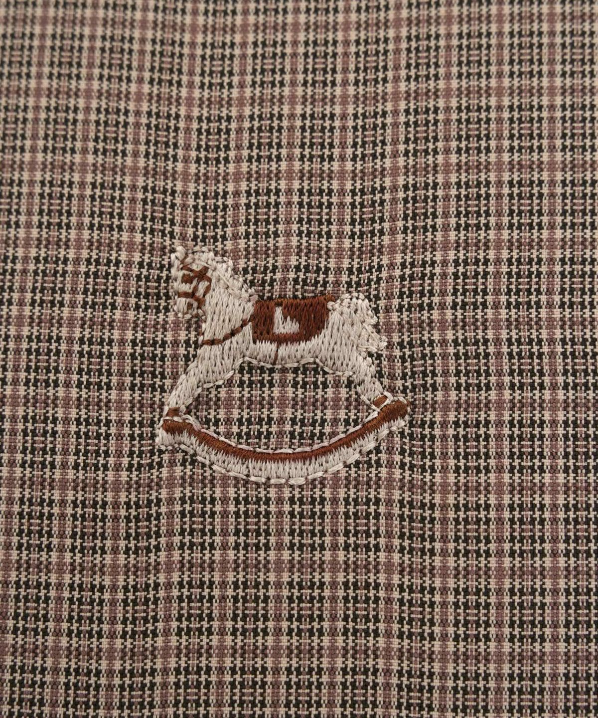 バッグ クラシカル カジュアル 学校行事 授業参観 トートバッグ ポーチ セット 木馬 エンブレム お揃い きれいめ オケージョン ネイビー グリーン ベージュ ブラウン