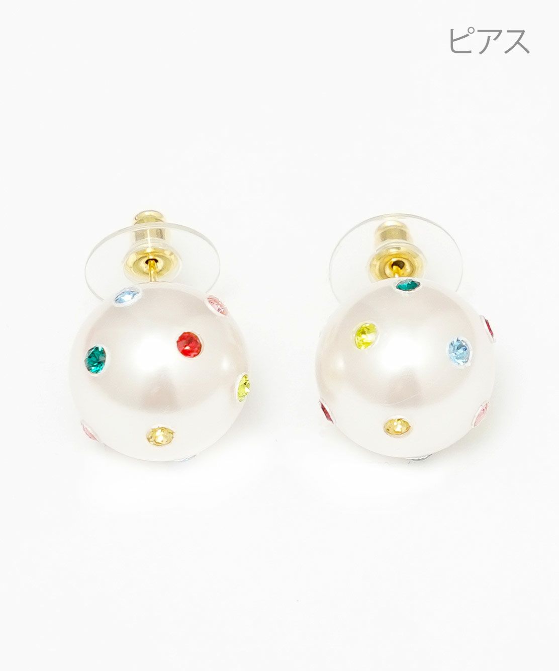 カラフル ストーン ワンポイント ピアス イヤリング Colorful Stone One Point Pierce Earring
