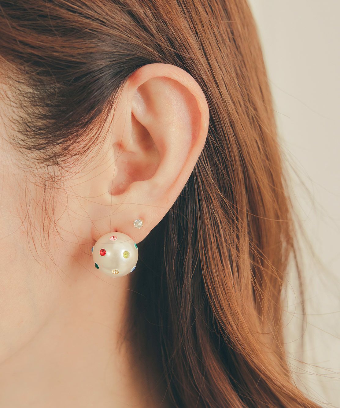 カラフル ストーン ワンポイント ピアス イヤリング Colorful Stone One Point Pierce Earring