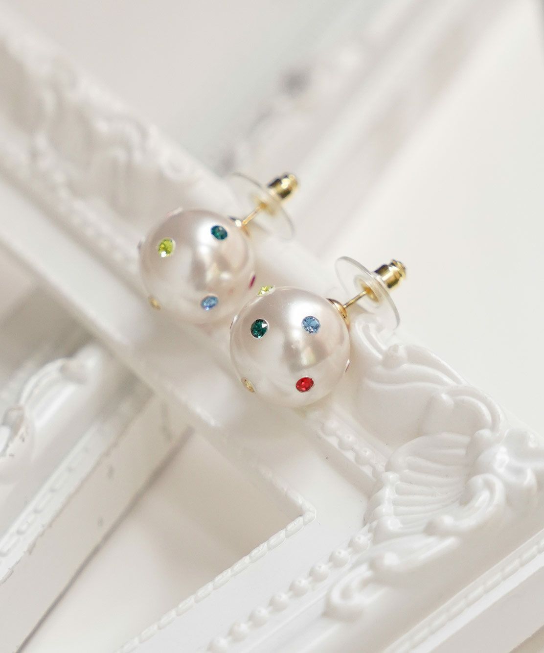 カラフル ストーン ワンポイント ピアス イヤリング Colorful Stone One Point Pierce Earring