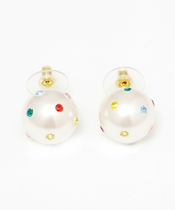 カラフル ストーン ワンポイント ピアス イヤリング Colorful Stone One Point Pierce Earring