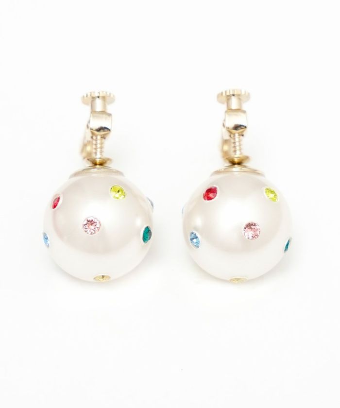 カラフル ストーン ワンポイント ピアス イヤリング Colorful Stone One Point Pierce Earring