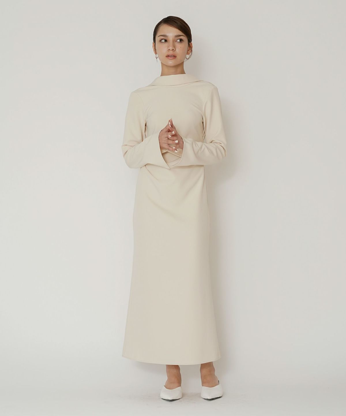 結婚式 フォーマル ディナー バックオープン パーティードレス 二次会 前撮り モード Iライン タイト 韓国風 綺麗め 細見え カジュアル KINO THE KEI