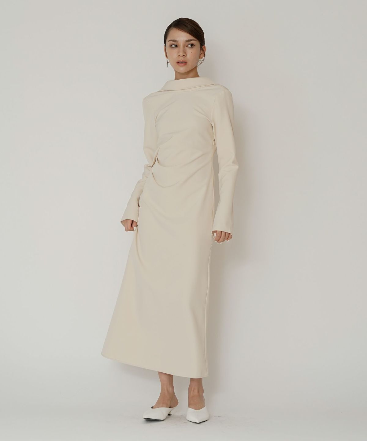 結婚式 フォーマル ディナー バックオープン パーティードレス 二次会 前撮り モード Iライン タイト 韓国風 綺麗め 細見え カジュアル KINO THE KEI