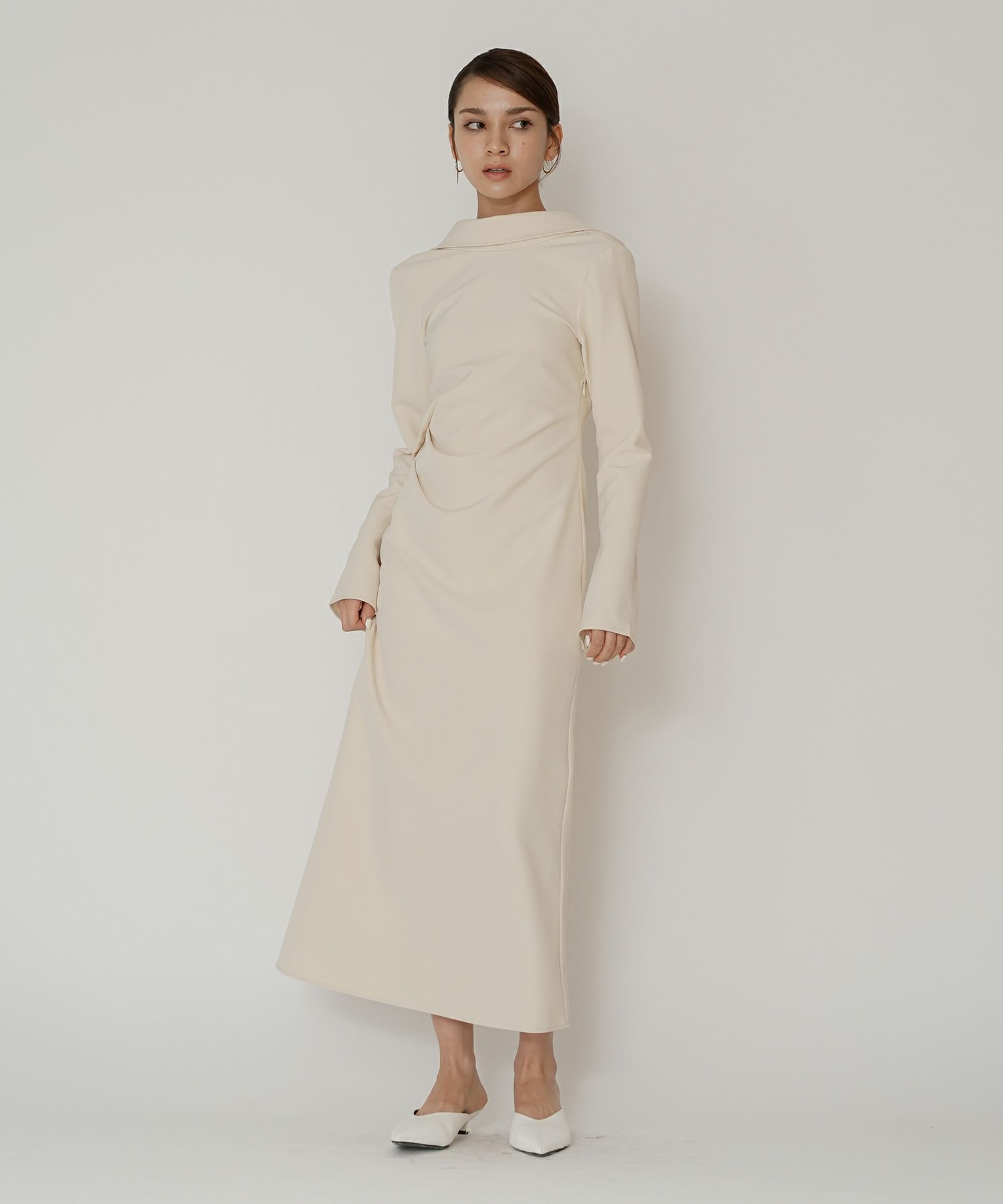 結婚式 フォーマル ディナー バックオープン パーティードレス 二次会 前撮り モード Iライン タイト 韓国風 綺麗め 細見え カジュアル KINO THE KEI