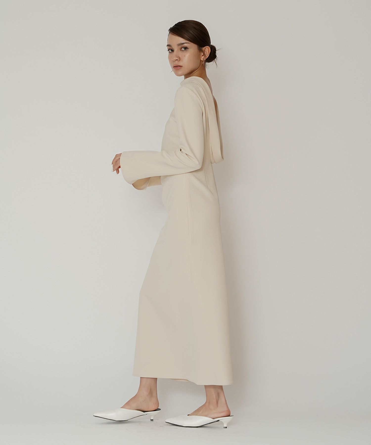 結婚式 フォーマル ディナー バックオープン パーティードレス 二次会 前撮り モード Iライン タイト 韓国風 綺麗め 細見え カジュアル KINO THE KEI