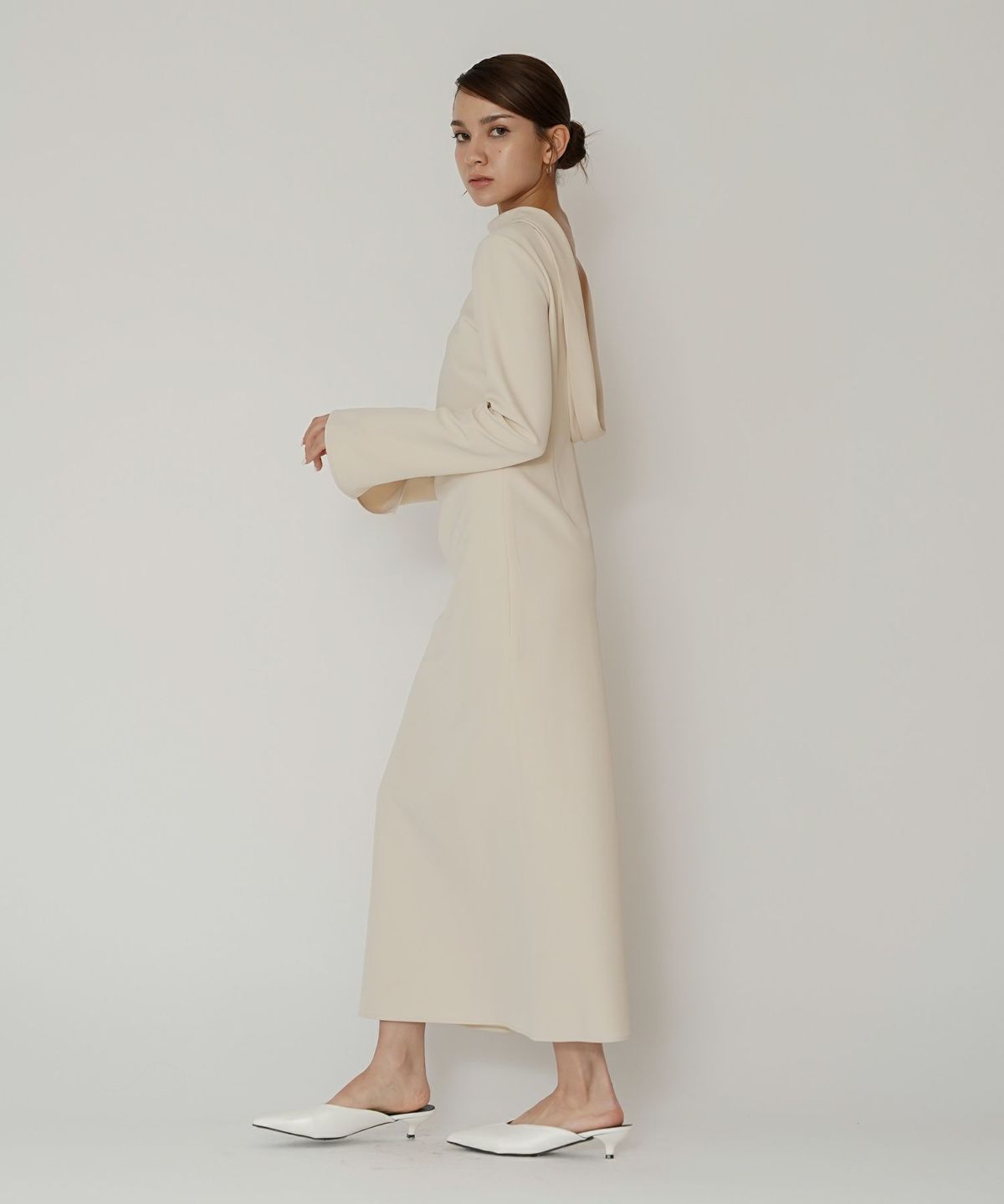 結婚式 フォーマル ディナー バックオープン パーティードレス 二次会 前撮り モード Iライン タイト 韓国風 綺麗め 細見え カジュアル KINO THE KEI