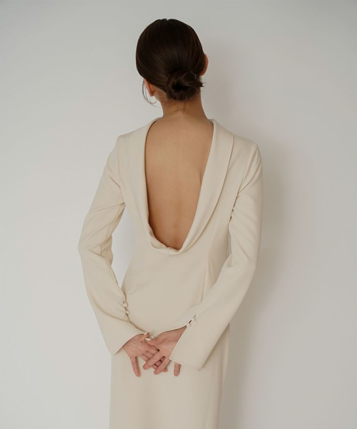 極美品♡ルネ♡ロールカラー　ワンピース ロールカラー バックコンシャス ワンピース KINO THE KEI 全2色