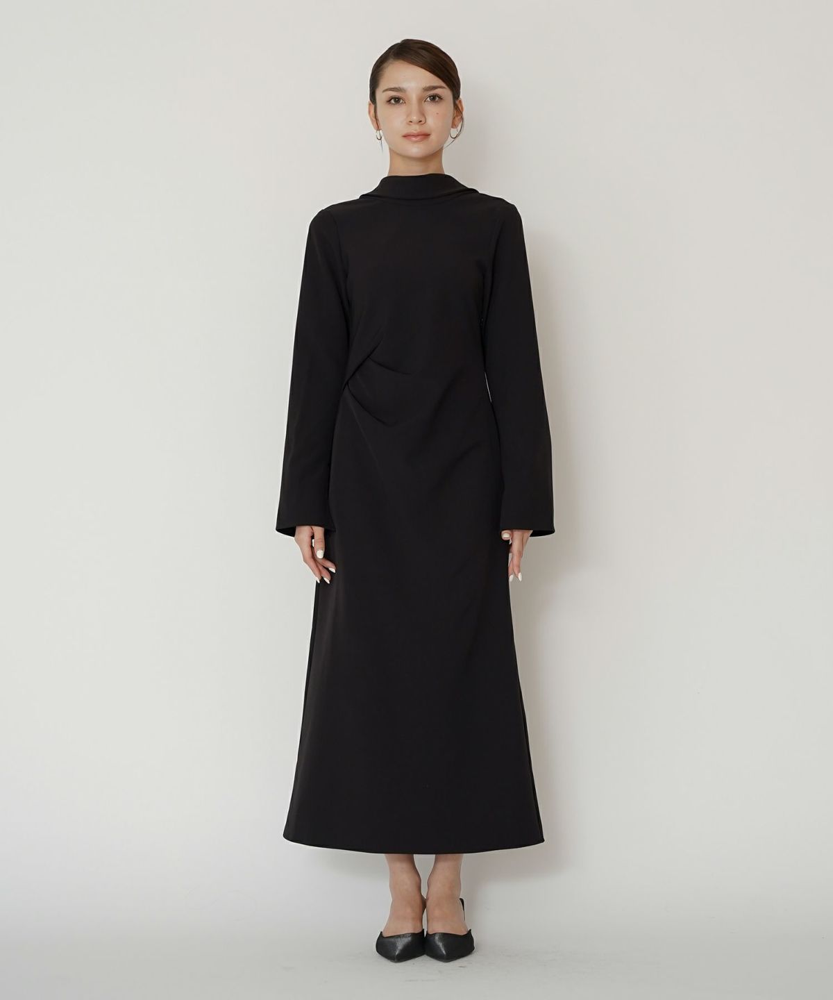 結婚式 フォーマル ディナー バックオープン パーティードレス 二次会 前撮り モード Iライン タイト 韓国風 綺麗め 細見え カジュアル KINO THE KEI