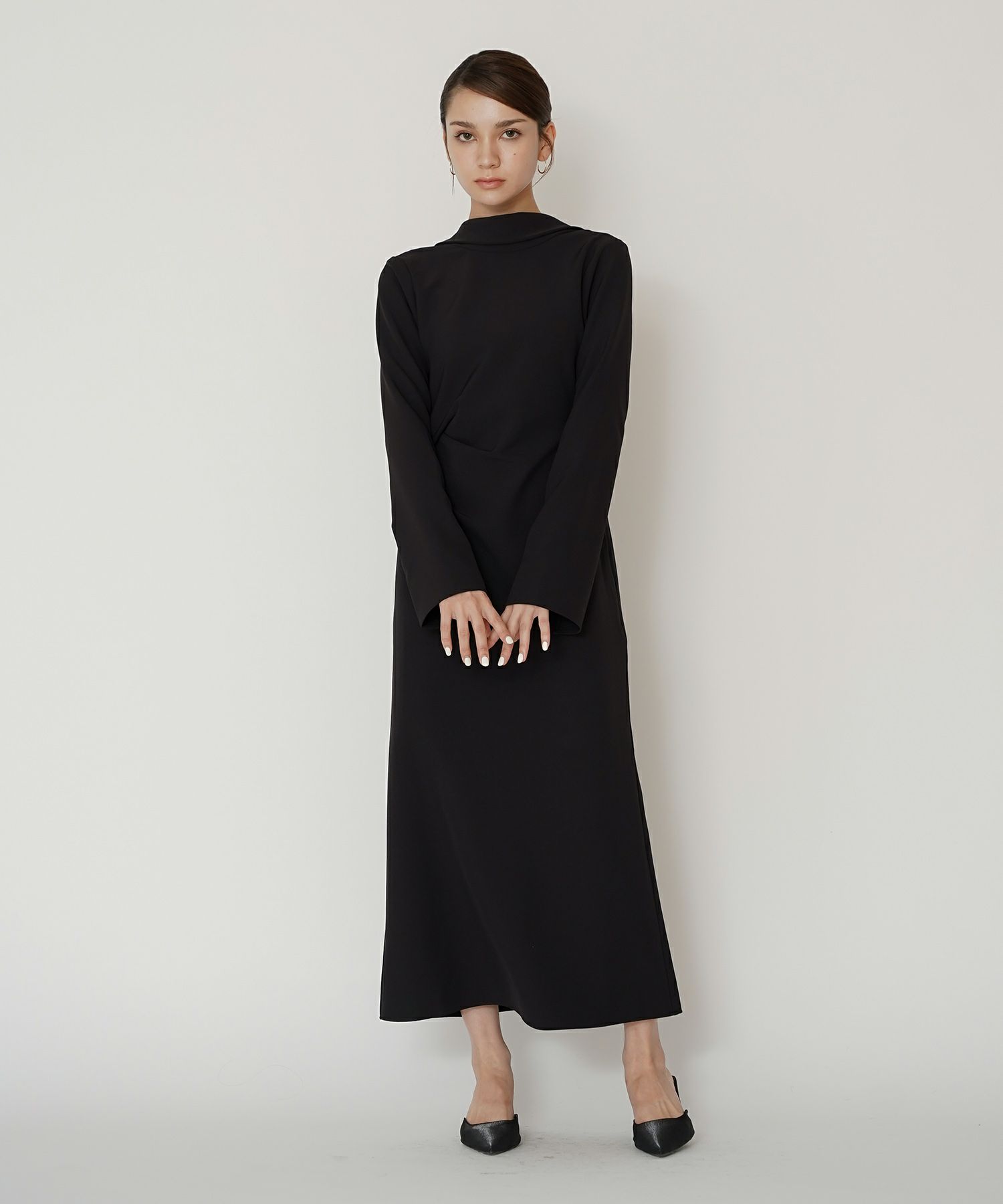 結婚式 フォーマル ディナー バックオープン パーティードレス 二次会 前撮り モード Iライン タイト 韓国風 綺麗め 細見え カジュアル KINO THE KEI