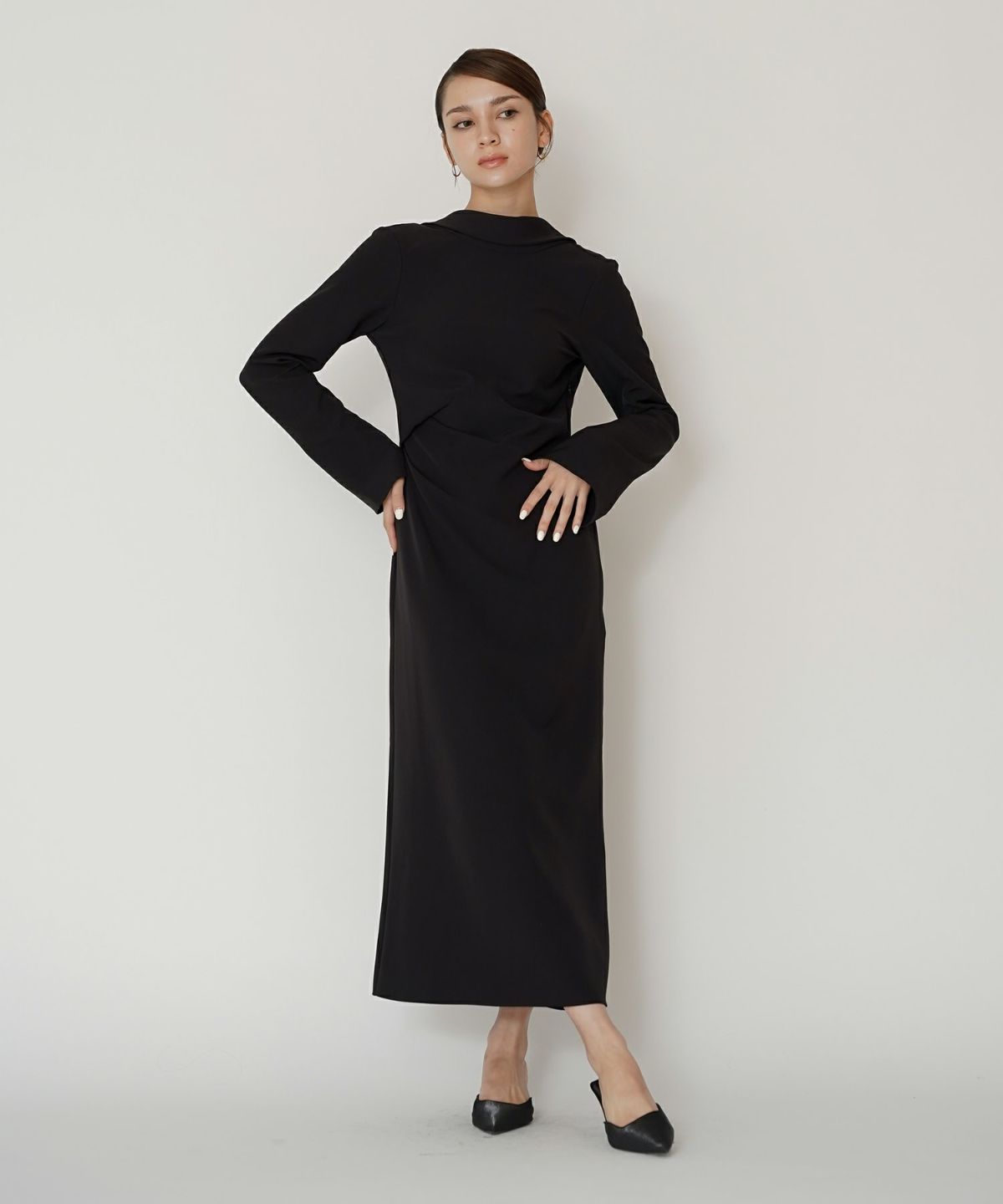 結婚式 フォーマル ディナー バックオープン パーティードレス 二次会 前撮り モード Iライン タイト 韓国風 綺麗め 細見え カジュアル KINO THE KEI