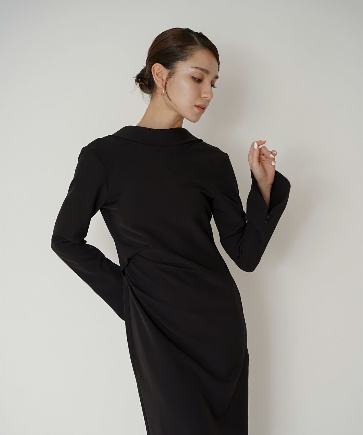 結婚式 フォーマル ディナー バックオープン パーティードレス 二次会 前撮り モード Iライン タイト 韓国風 綺麗め 細見え カジュアル KINO THE KEI