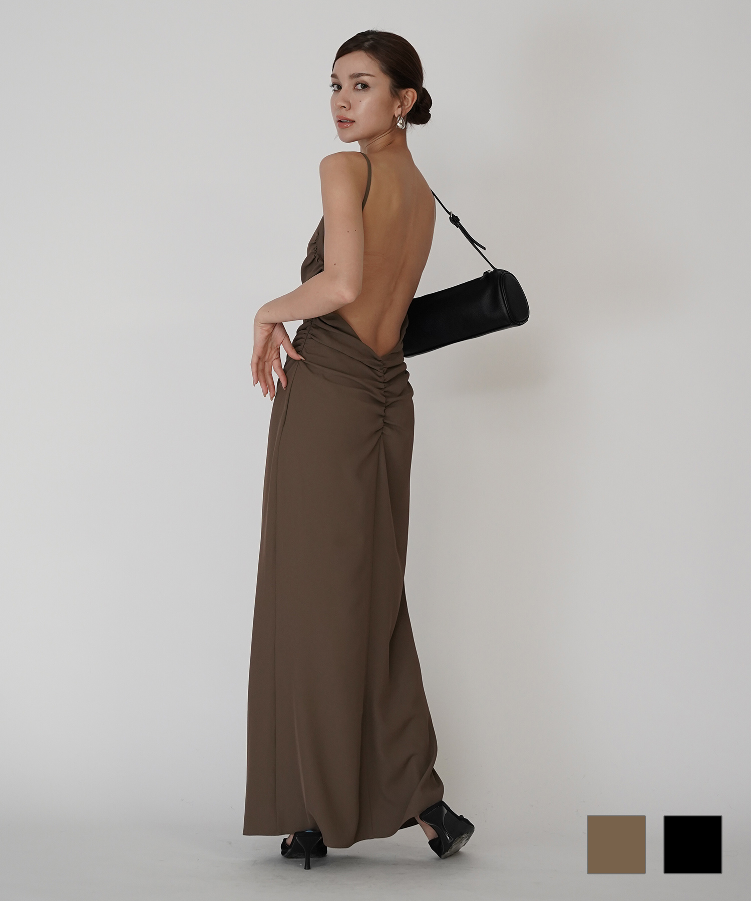 バック オープン ギャザー キャミ ワンピース KINO THE KEI