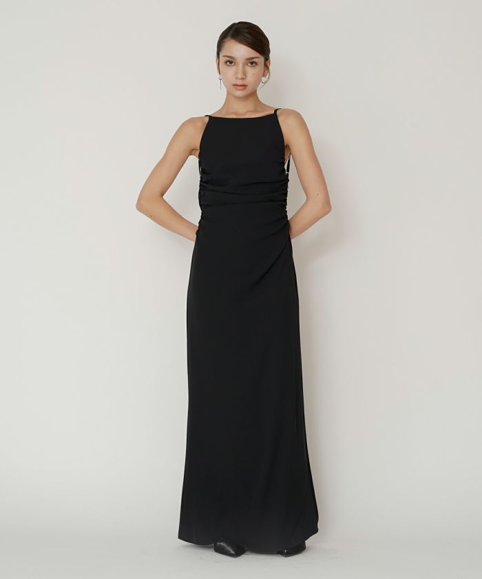 フィットネス バックオープンワンピ 海外 ロング丈 リゾートワンピ パーティ ディナー タイトワンピース 韓国風 綺麗め 細見え カジュアル KINO THE KEI