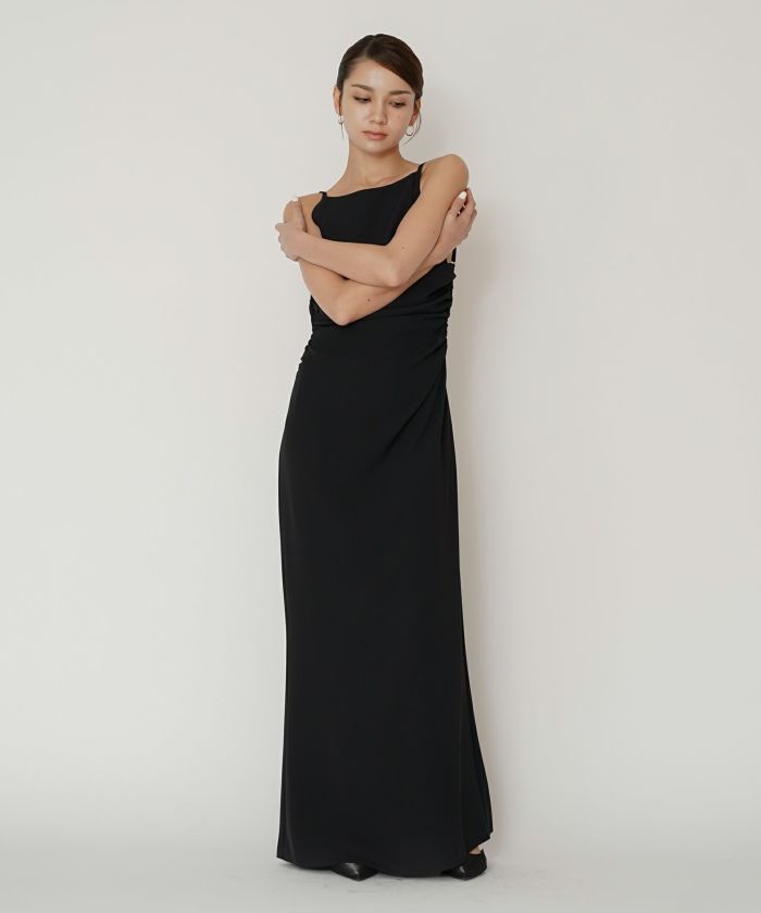 フィットネス バックオープンワンピ 海外 ロング丈 リゾートワンピ パーティ ディナー タイトワンピース 韓国風 綺麗め 細見え カジュアル KINO THE KEI