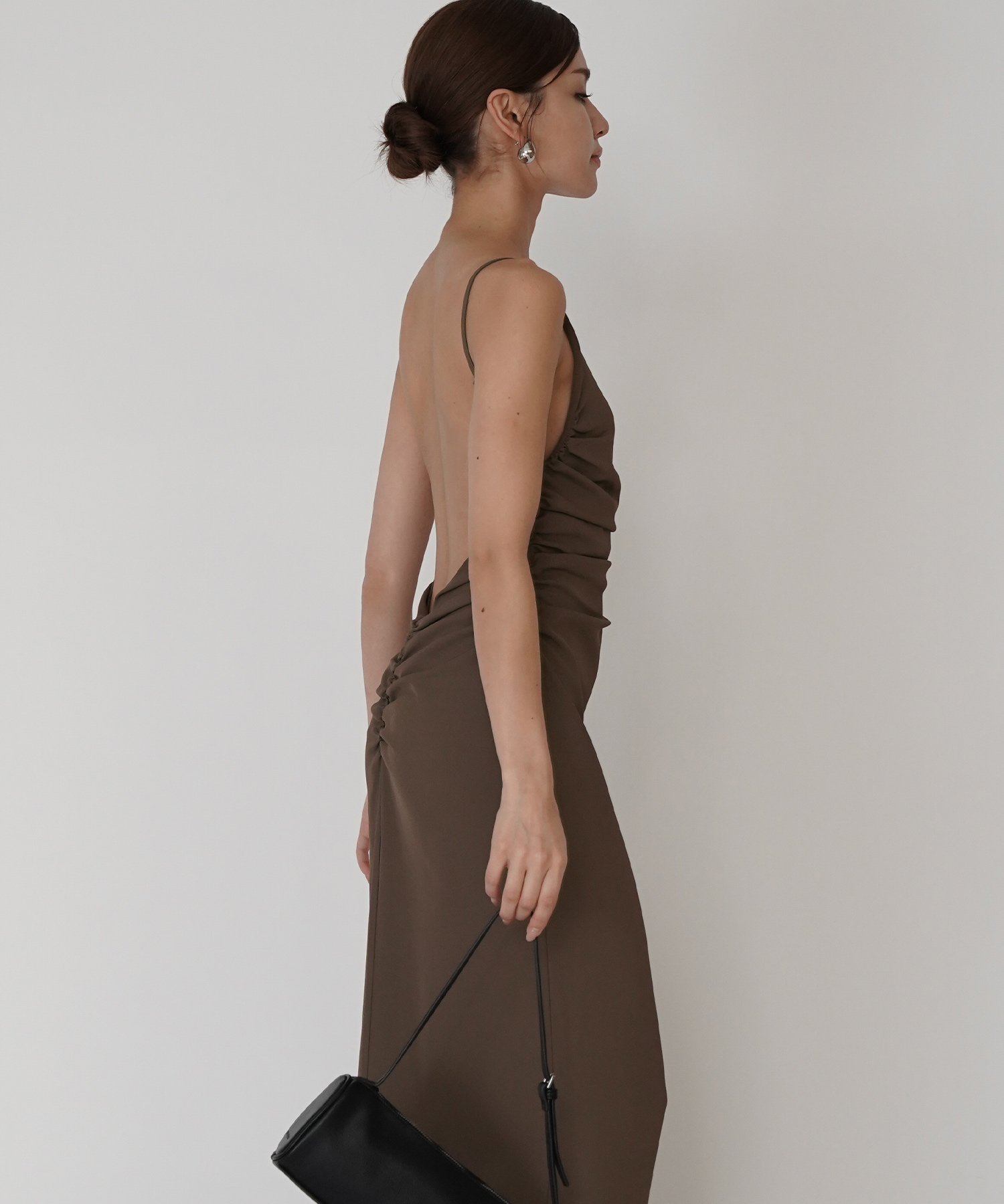 フィットネス バックオープンワンピ 海外 ロング丈 リゾートワンピ パーティ ディナー タイトワンピース 韓国風 綺麗め 細見え カジュアル KINO THE KEI