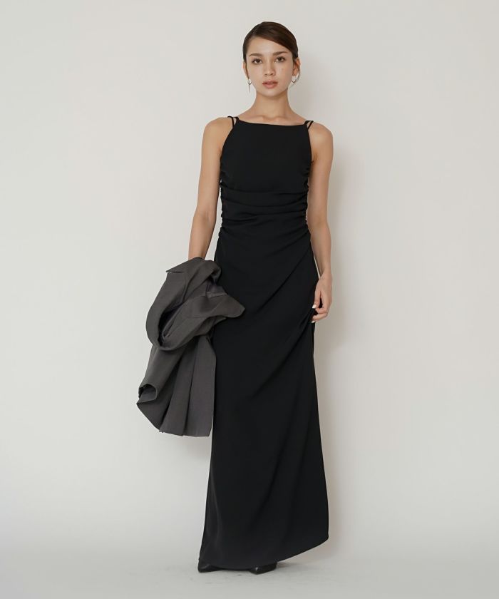 バック オープン ギャザー キャミ ワンピース KINO THE KEI 全2色