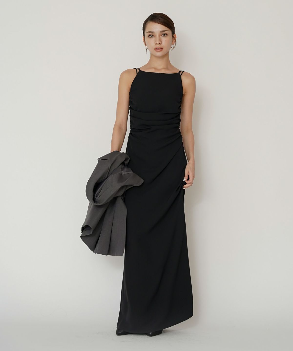 フィットネス バックオープンワンピ 海外 ロング丈 リゾートワンピ パーティ ディナー タイトワンピース 韓国風 綺麗め 細見え カジュアル KINO THE KEI