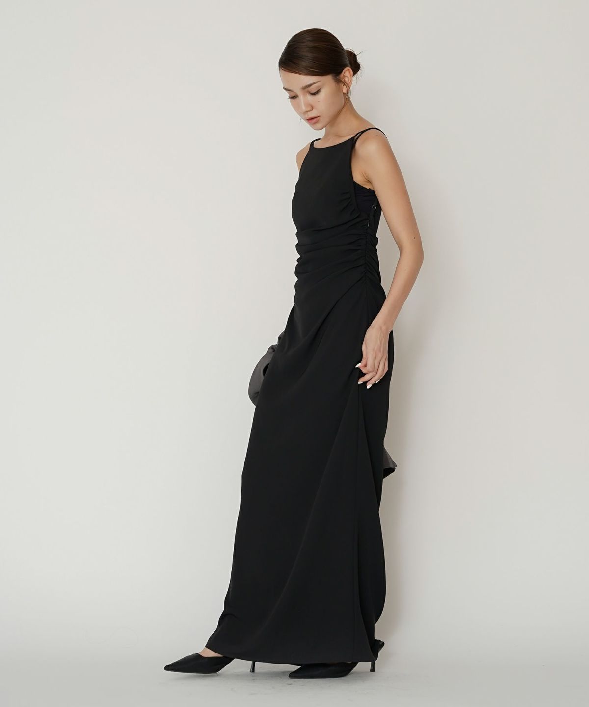 フィットネス バックオープンワンピ 海外 ロング丈 リゾートワンピ パーティ ディナー タイトワンピース 韓国風 綺麗め 細見え カジュアル KINO THE KEI