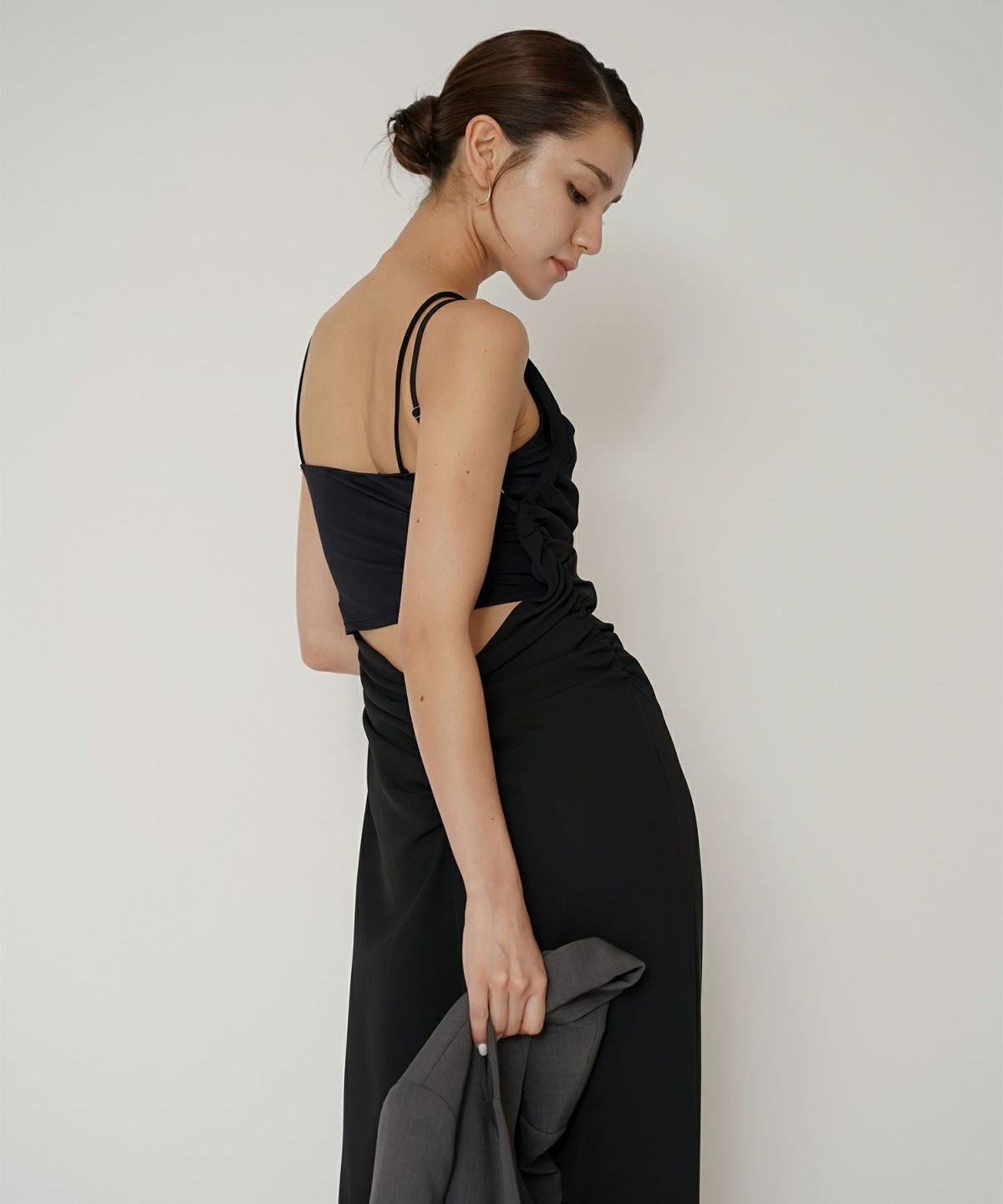 フィットネス バックオープンワンピ 海外 ロング丈 リゾートワンピ パーティ ディナー タイトワンピース 韓国風 綺麗め 細見え カジュアル KINO THE KEI