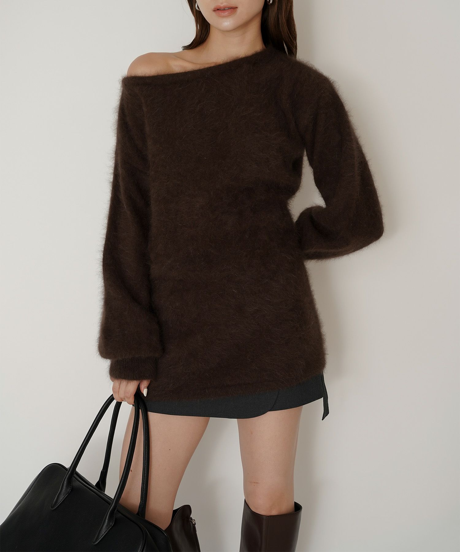 ミニスカート ショート丈 ミニボトム ウエストゴム 台形 タイトスカート 制服 韓国風 綺麗め 細見え カジュアル KINO THE KEI