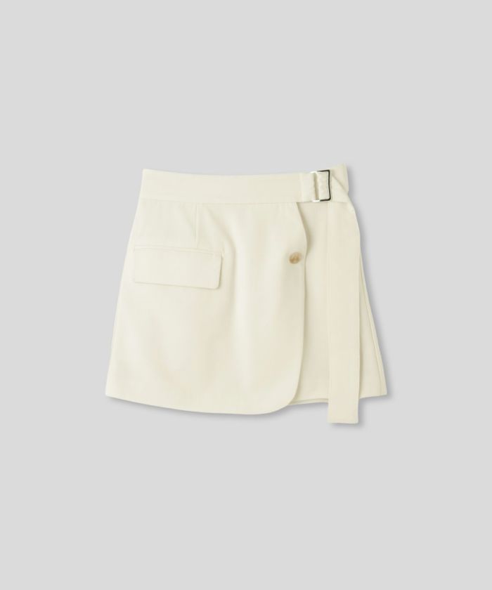 ミニスカート ショート丈 ミニボトム ウエストゴム 台形 タイトスカート 制服 韓国風 綺麗め 細見え カジュアル KINO THE KEI