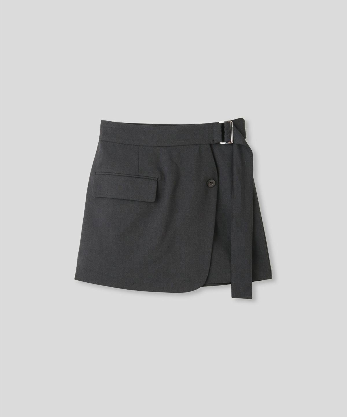 ミニスカート ショート丈 ミニボトム ウエストゴム 台形 タイトスカート 制服 韓国風 綺麗め 細見え カジュアル KINO THE KEI