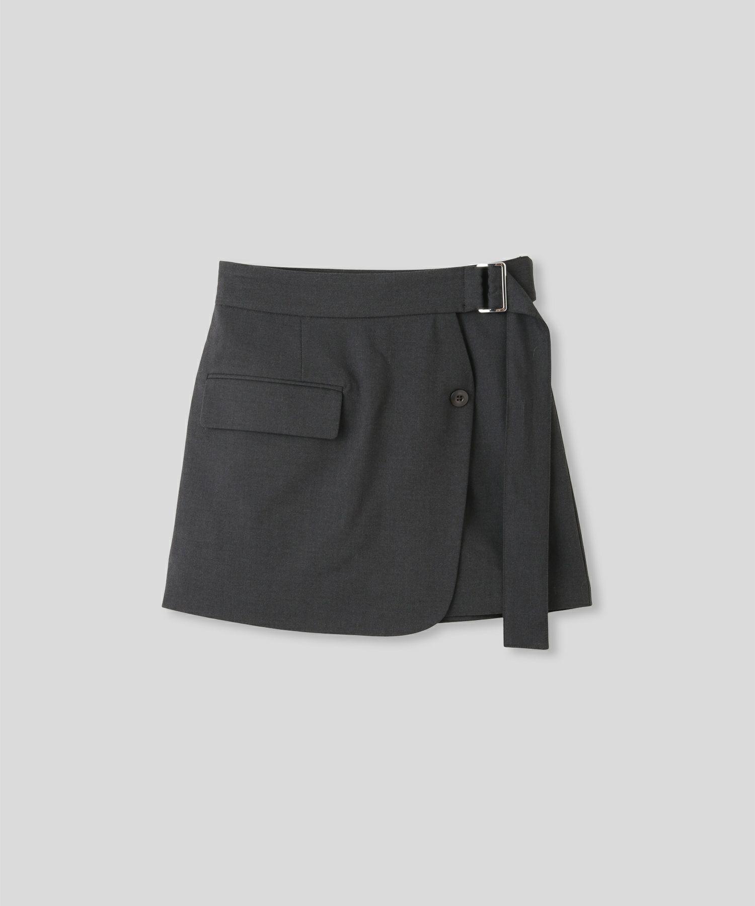 ミニスカート ショート丈 ミニボトム ウエストゴム 台形 タイトスカート 制服 韓国風 綺麗め 細見え カジュアル KINO THE KEI