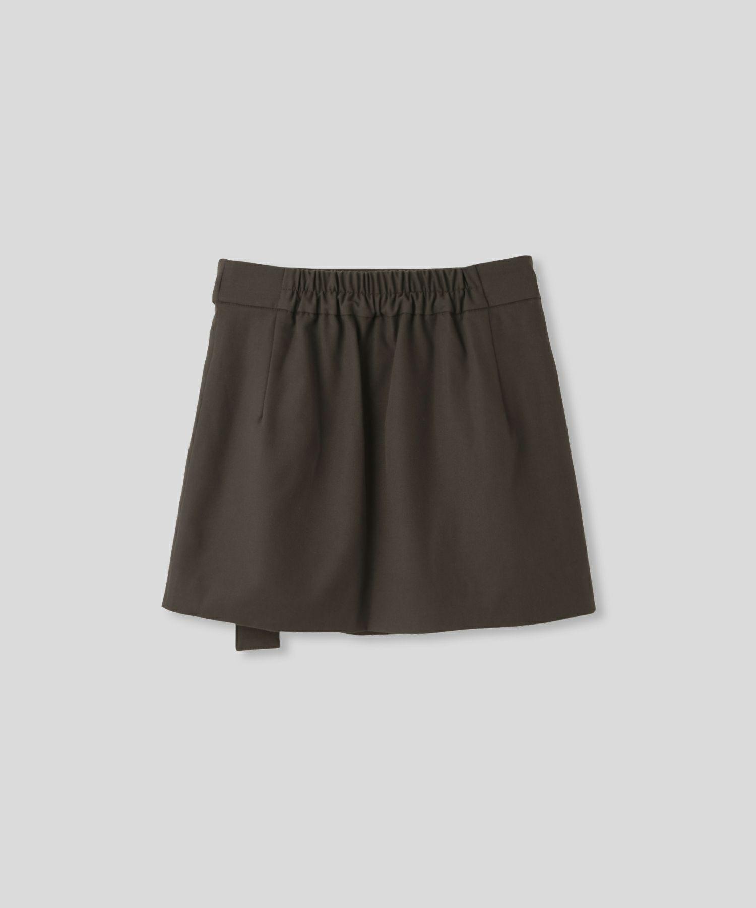 ミニスカート ショート丈 ミニボトム ウエストゴム 台形 タイトスカート 制服 韓国風 綺麗め 細見え カジュアル KINO THE KEI