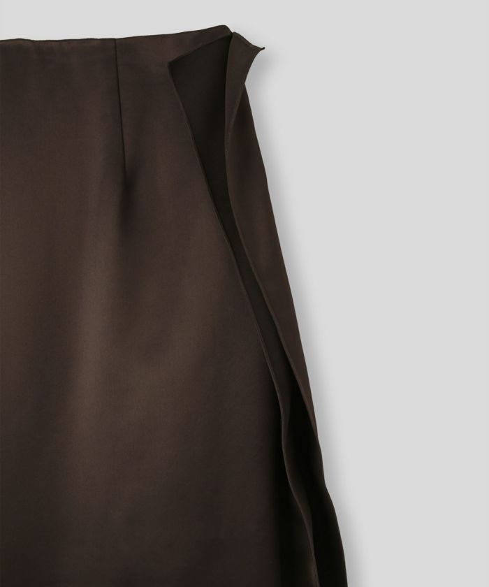 オフィス フォーマル デート サテンスカート Iラインスカート ロングスカート タイトスカート 韓国風 綺麗め 細見え カジュアル KINO THE KEI