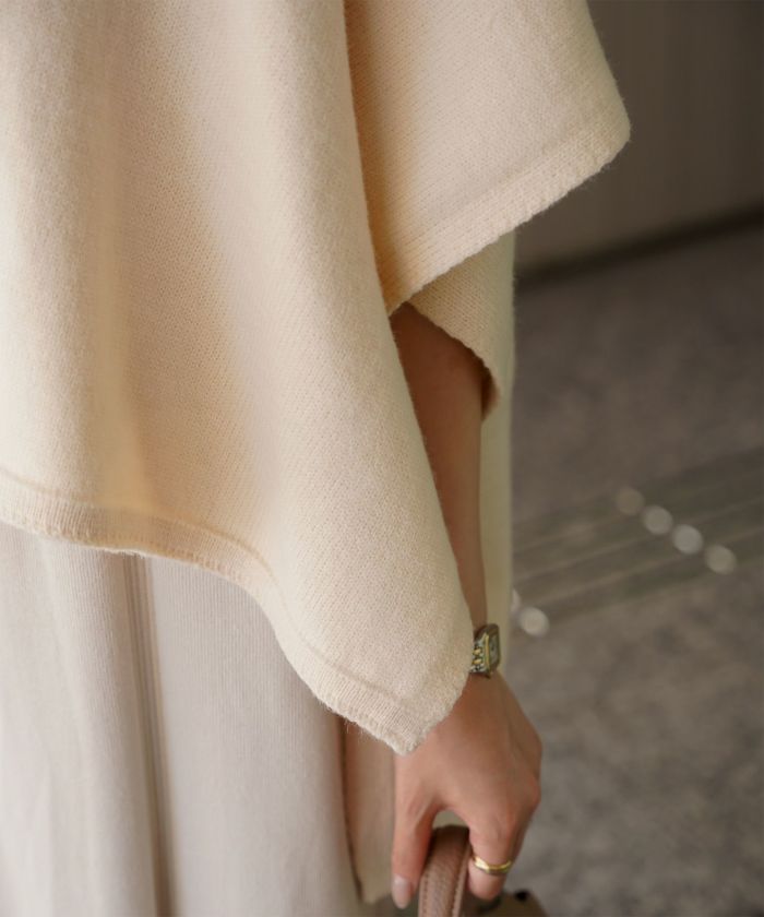 ショール風 ニット カーディガン 五分袖 ショール 羽織り きれいめ 洗える アイボリー/グレー/M