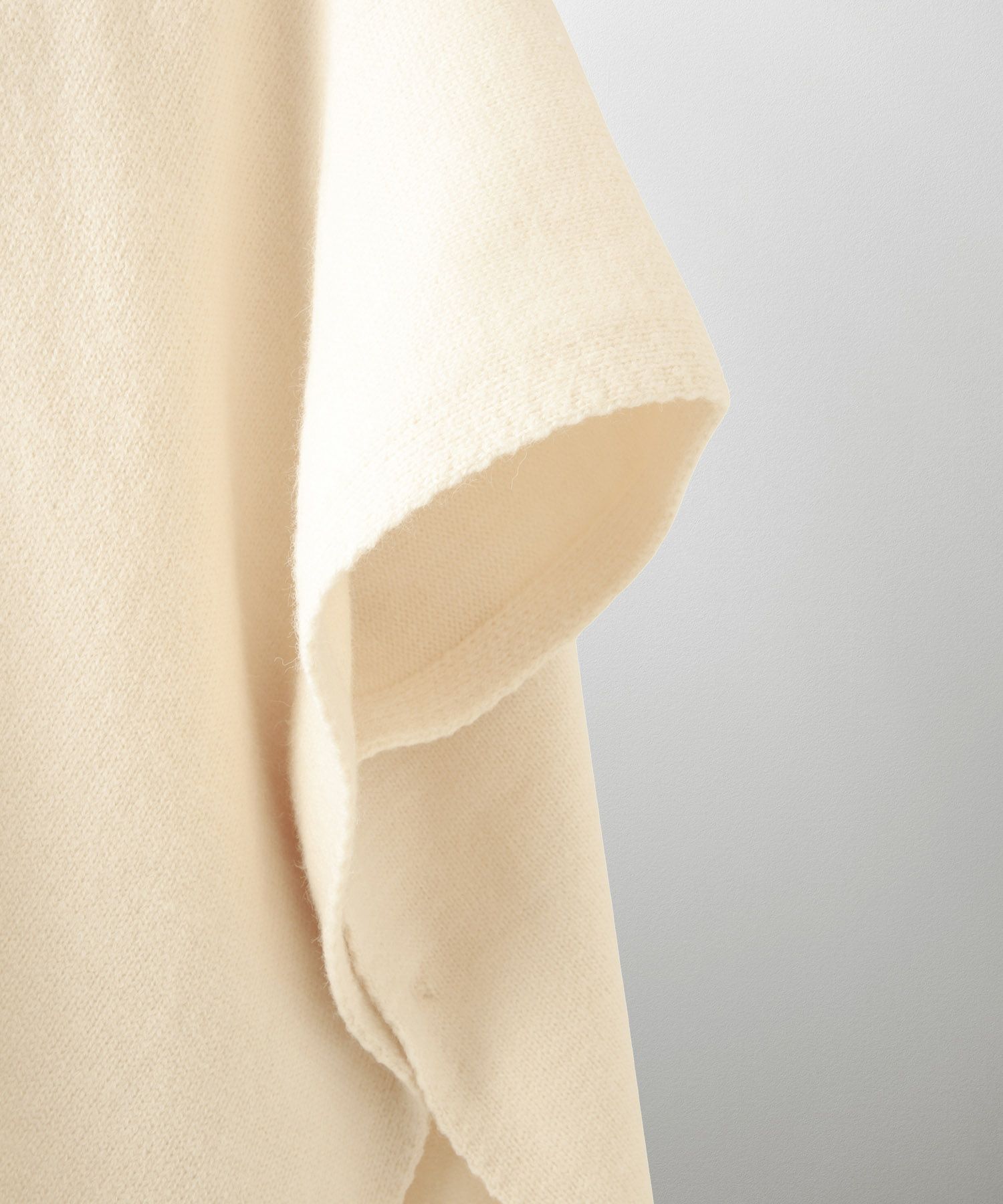 ショール風 ニット カーディガン 五分袖 ショール 羽織り きれいめ 洗える アイボリー/グレー/M