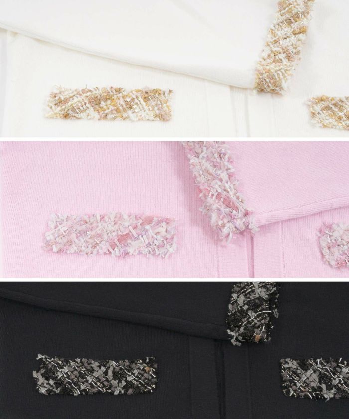 ニット ボレロ レディース ファッション きれいめ コーデ かわいい 大人 秋冬 春 白黒 ピンク ハイゲージ オフィス ショート丈 長袖