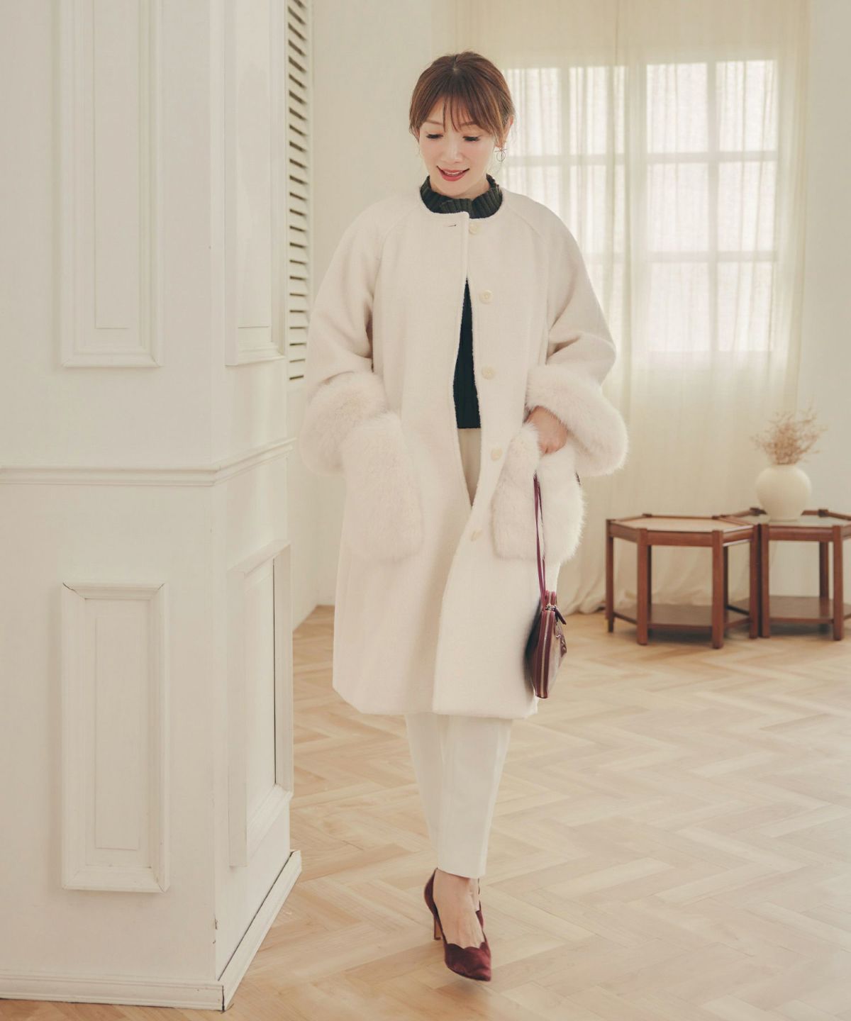 アウター レディース かわいい 上品 大人 カジュアル きれいめ オフィス フェニミン ジョイントスペース