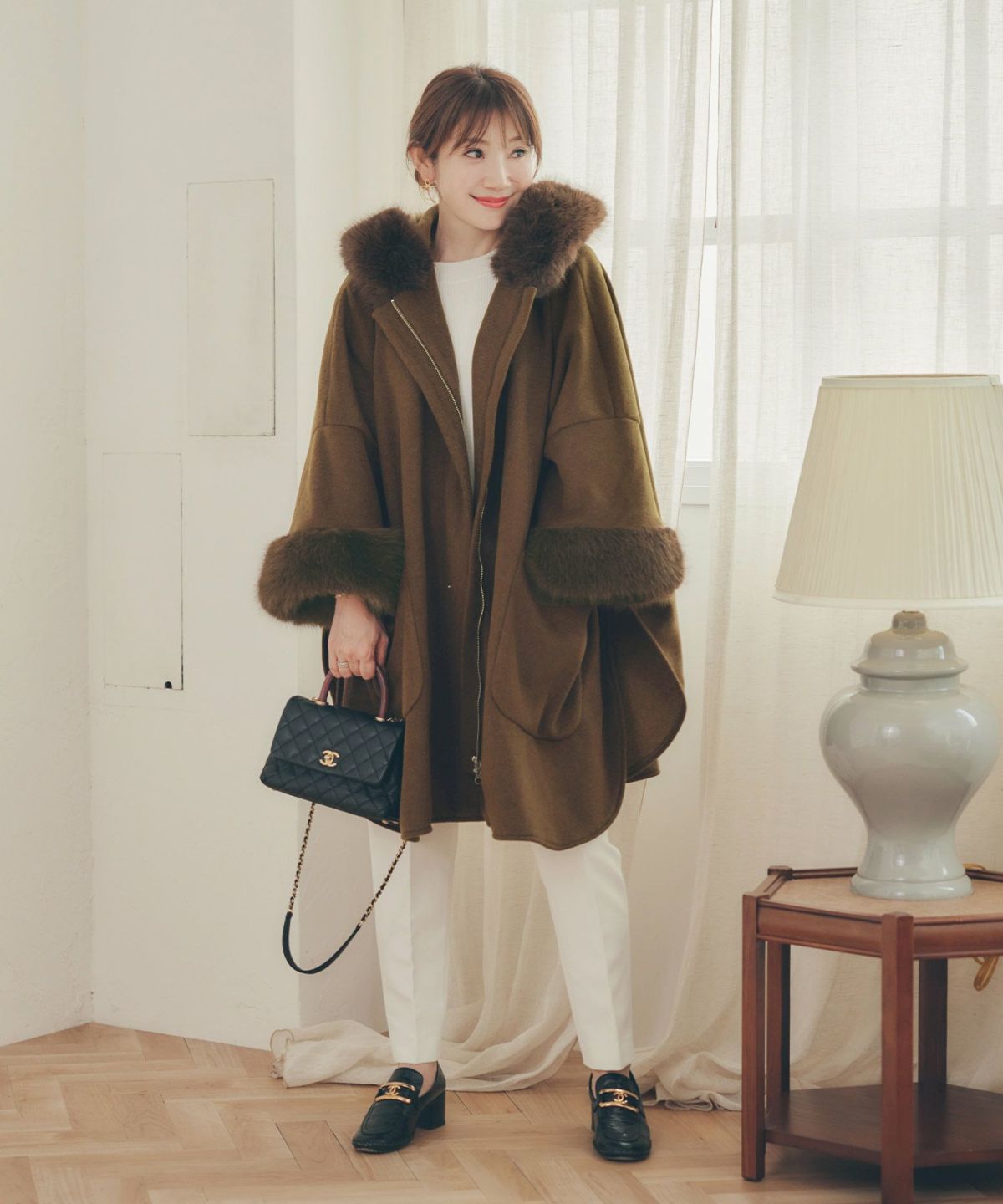 レディース 秋冬 大人可愛い 上品 きれいめ 大人カジュアル フェミニン フード ジョイントスペース