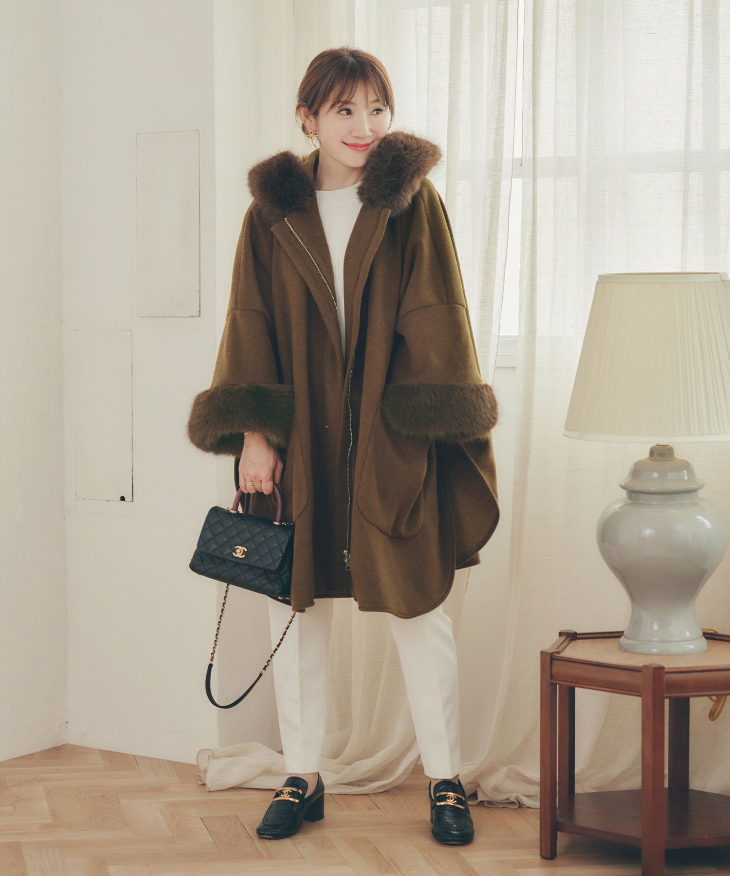 レディース 秋冬 大人可愛い 上品 きれいめ 大人カジュアル フェミニン フード ジョイントスペース