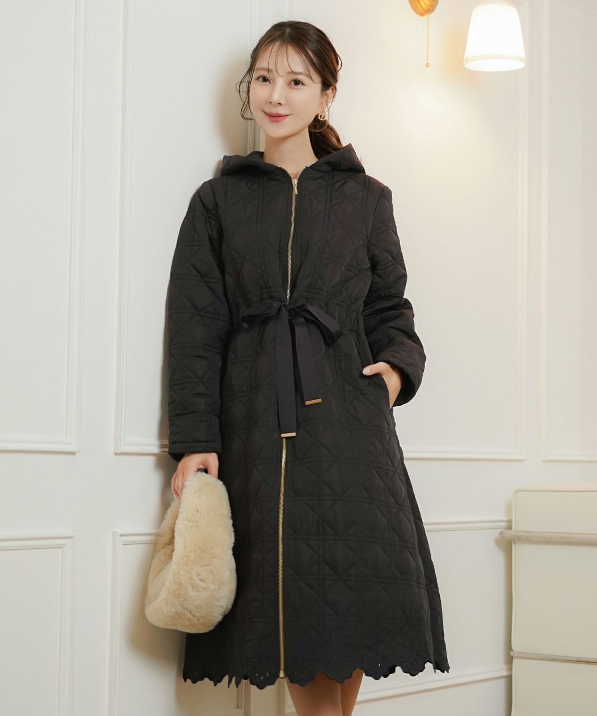 アウター キルティング ロング丈 中綿 ジョイントスペース