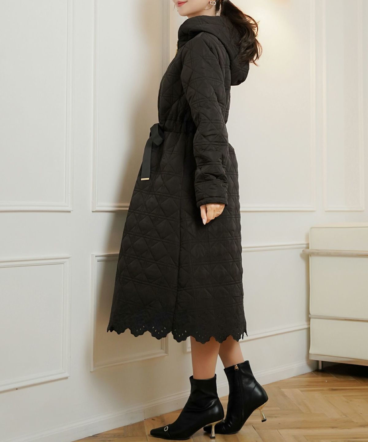アウター キルティング ロング丈 中綿 ジョイントスペース