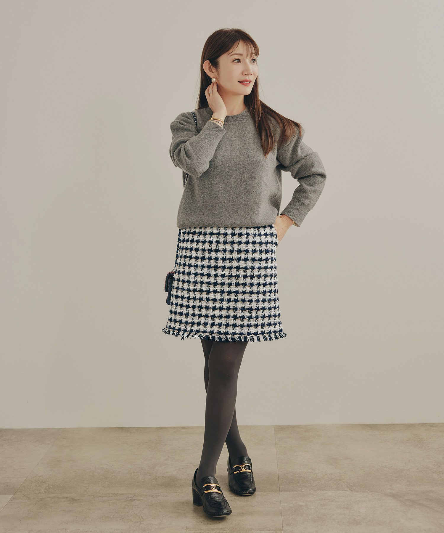 手洗い可 レディース 秋冬 大人可愛い 上品 きれいめ 大人カジュアル 柄 フェミニン ジョイントスペース