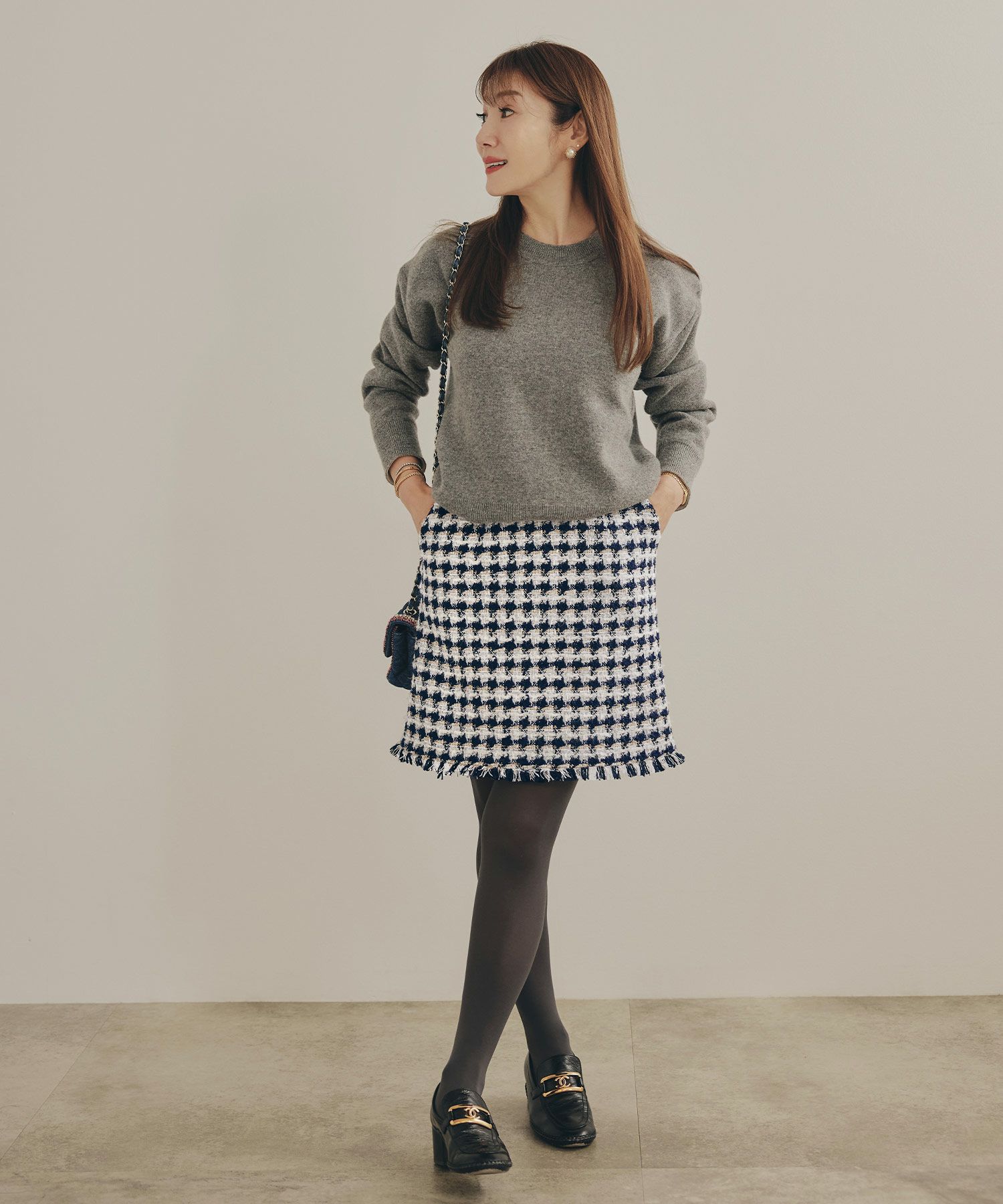 手洗い可 レディース 秋冬 大人可愛い 上品 きれいめ 大人カジュアル 柄 フェミニン ジョイントスペース