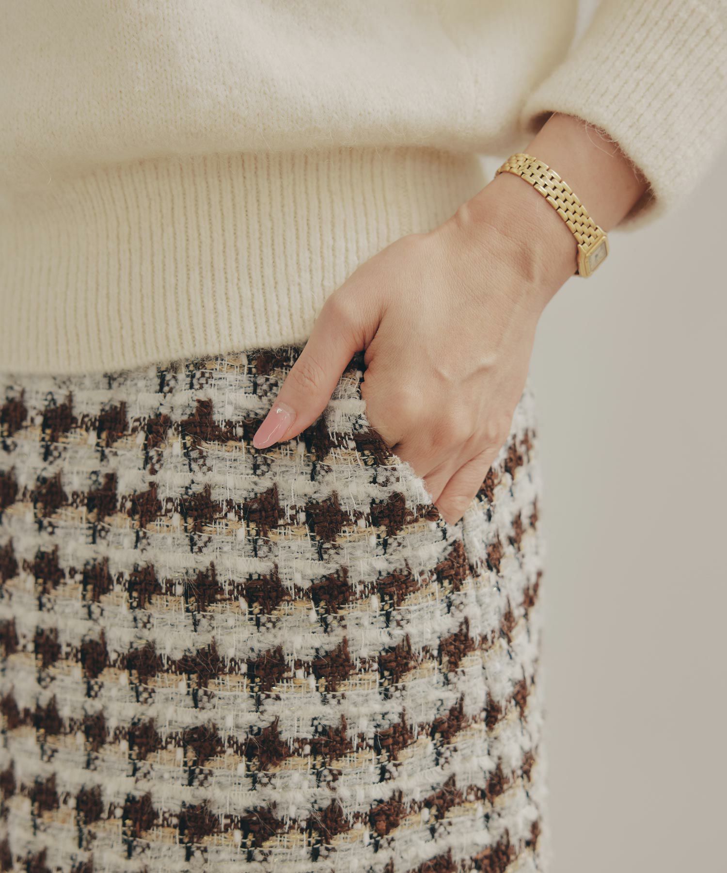 手洗い可 レディース 秋冬 大人可愛い 上品 きれいめ 大人カジュアル 柄 フェミニン ジョイントスペース