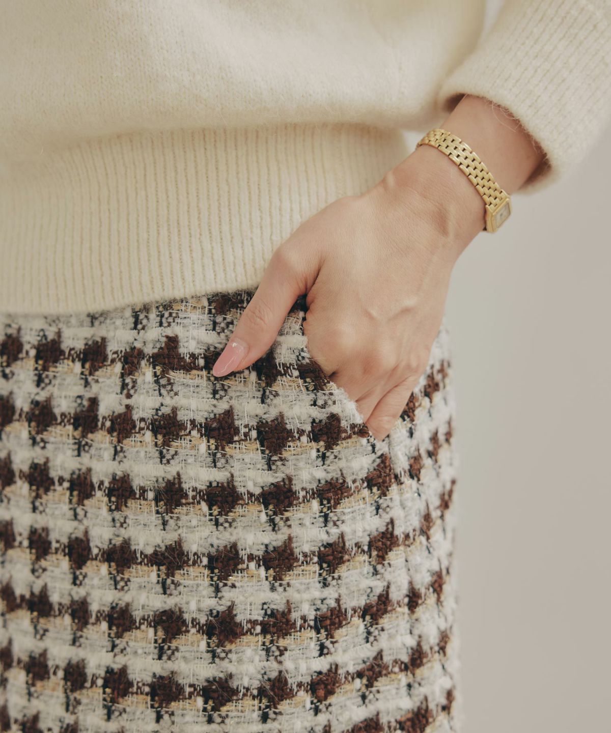 手洗い可 レディース 秋冬 大人可愛い 上品 きれいめ 大人カジュアル 柄 フェミニン ジョイントスペース