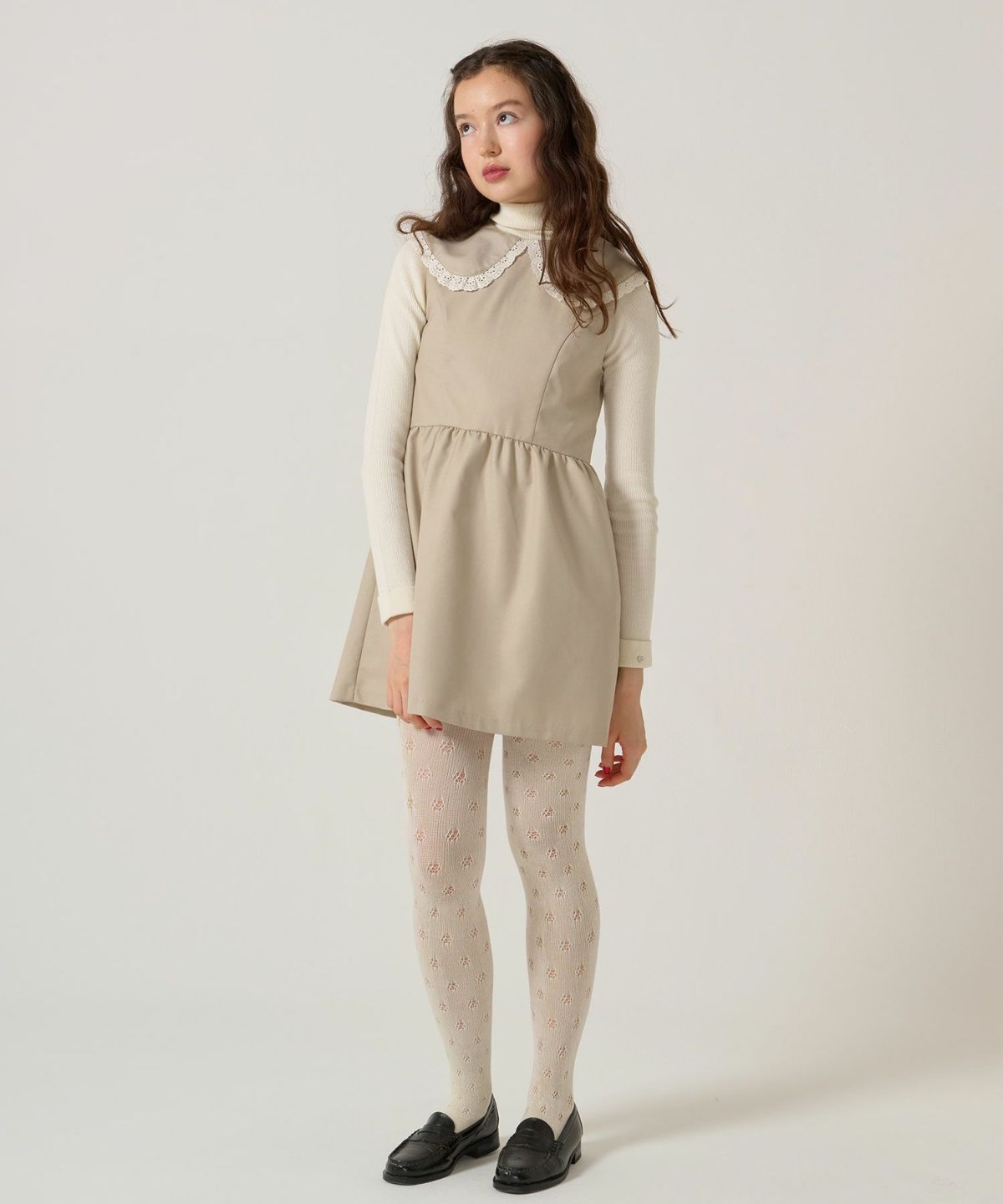 レース/丸襟/ワンピース 