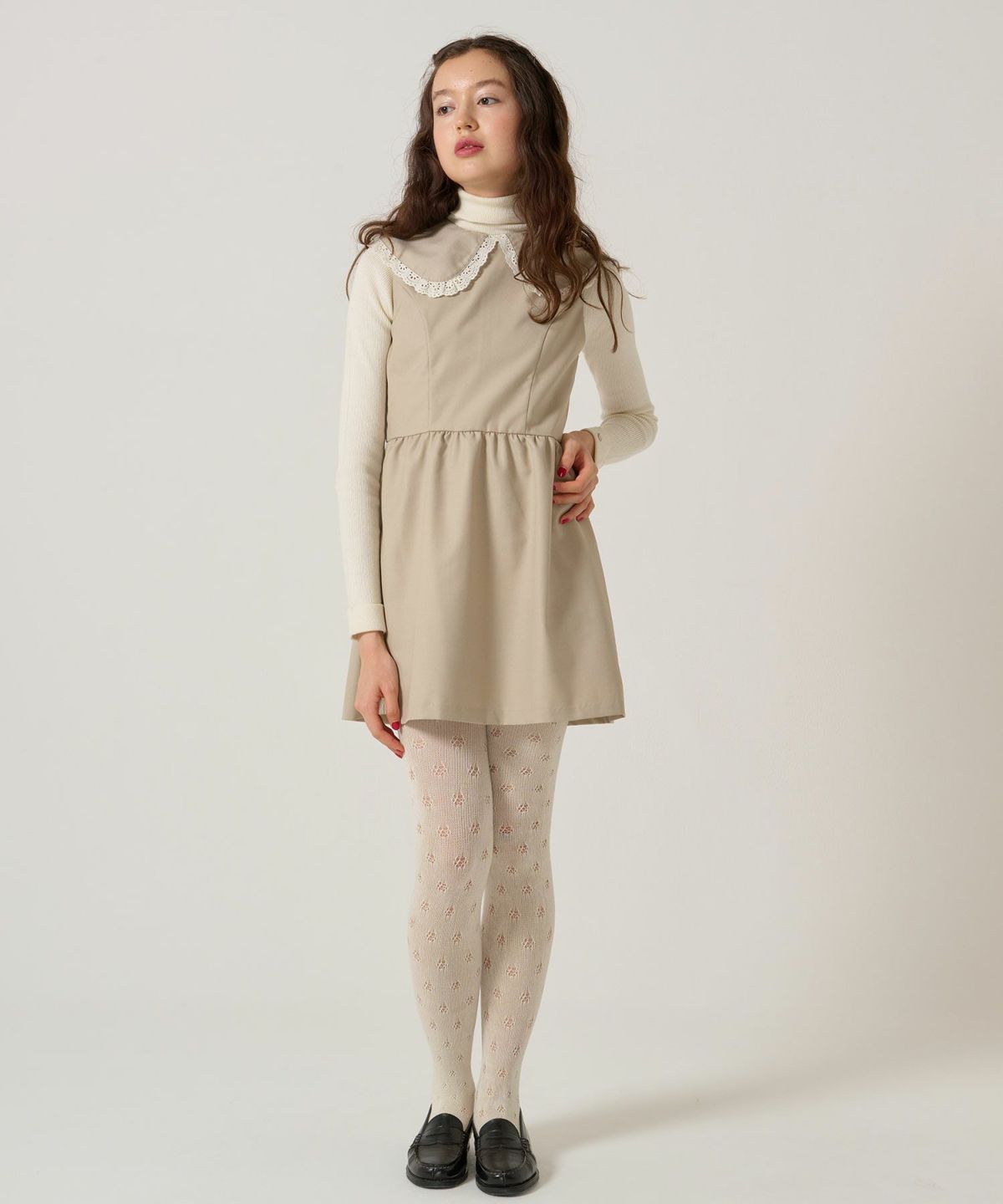 レース/丸襟/ワンピース 