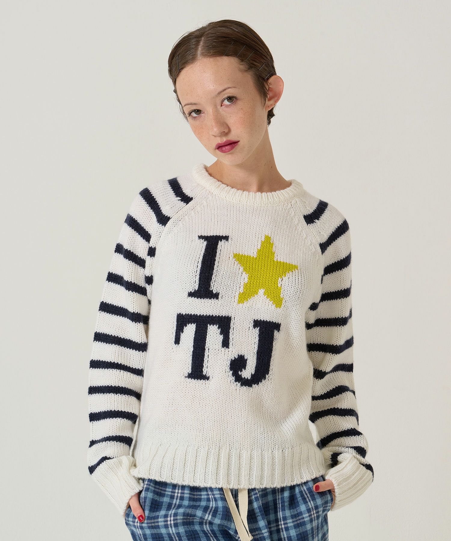 TJ/ラグラン/ニット/スター