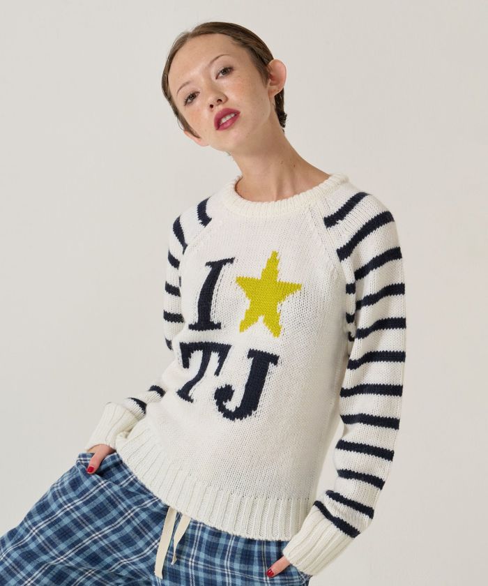 TJ/ラグラン/ニット/スター